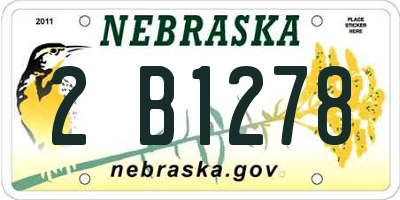 NE license plate 2B1278