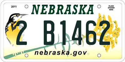 NE license plate 2B1462