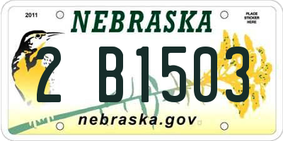 NE license plate 2B1503