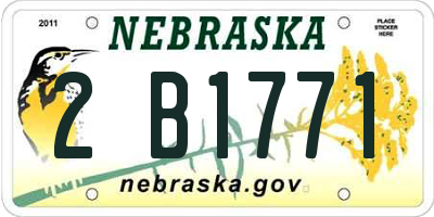 NE license plate 2B1771