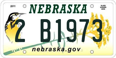 NE license plate 2B1973
