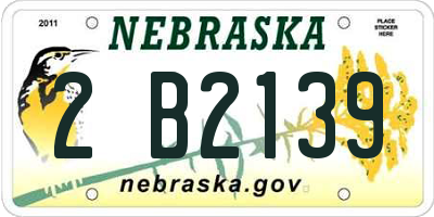 NE license plate 2B2139