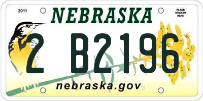 NE license plate 2B2196