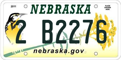 NE license plate 2B2276