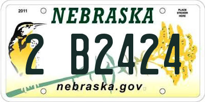 NE license plate 2B2424