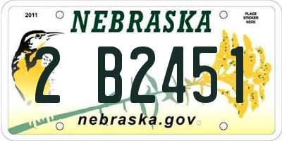 NE license plate 2B2451