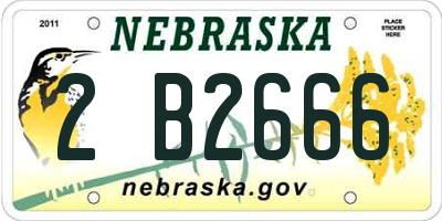 NE license plate 2B2666