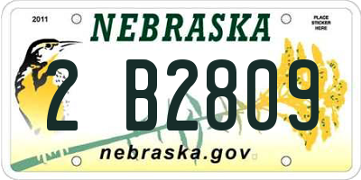 NE license plate 2B2809