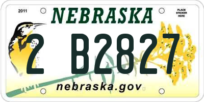 NE license plate 2B2827