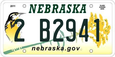 NE license plate 2B2941