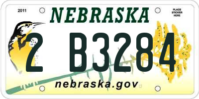 NE license plate 2B3284