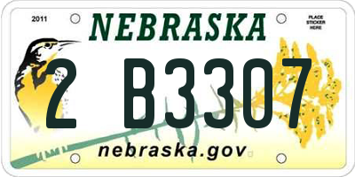 NE license plate 2B3307