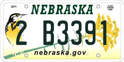 NE license plate 2B3391
