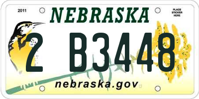 NE license plate 2B3448