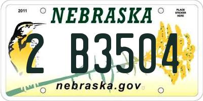 NE license plate 2B3504