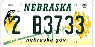 NE license plate 2B3733