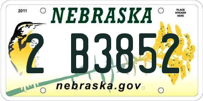 NE license plate 2B3852