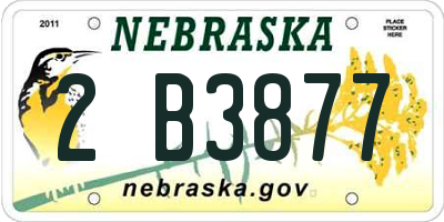NE license plate 2B3877