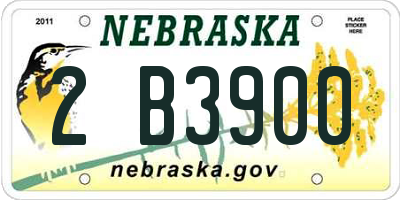 NE license plate 2B3900