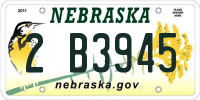 NE license plate 2B3945