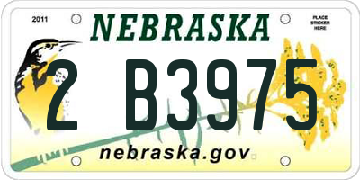 NE license plate 2B3975