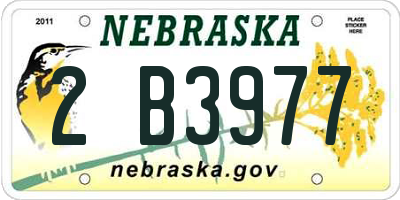NE license plate 2B3977