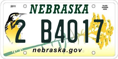 NE license plate 2B4017