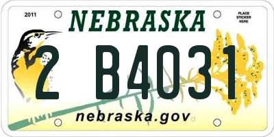 NE license plate 2B4031
