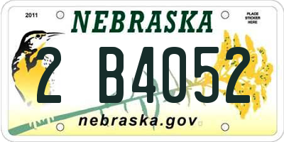NE license plate 2B4052
