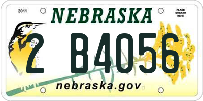 NE license plate 2B4056