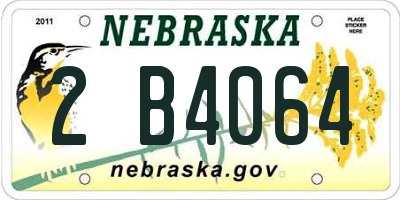 NE license plate 2B4064