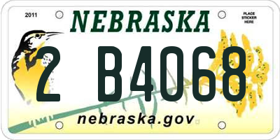 NE license plate 2B4068