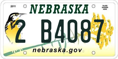 NE license plate 2B4087