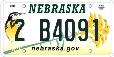NE license plate 2B4091