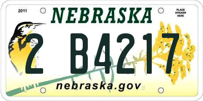 NE license plate 2B4217