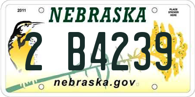 NE license plate 2B4239
