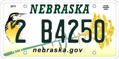 NE license plate 2B4250
