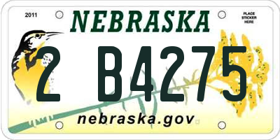 NE license plate 2B4275