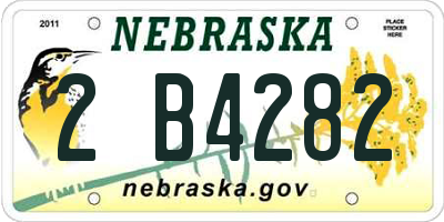 NE license plate 2B4282