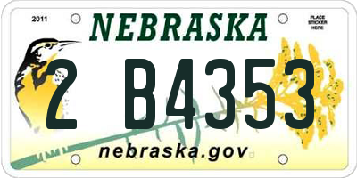NE license plate 2B4353