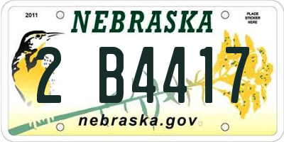 NE license plate 2B4417