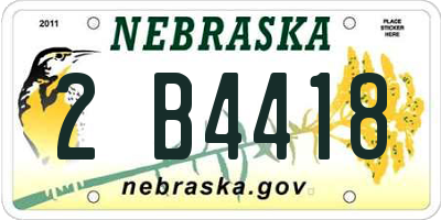 NE license plate 2B4418