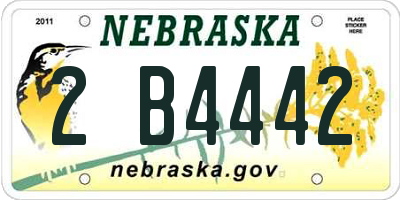 NE license plate 2B4442