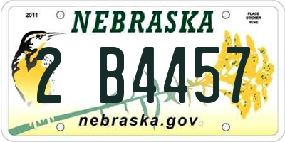 NE license plate 2B4457