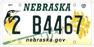 NE license plate 2B4467