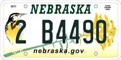 NE license plate 2B4490