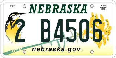 NE license plate 2B4506