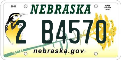 NE license plate 2B4570