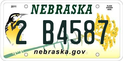 NE license plate 2B4587