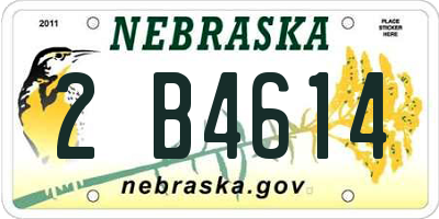 NE license plate 2B4614